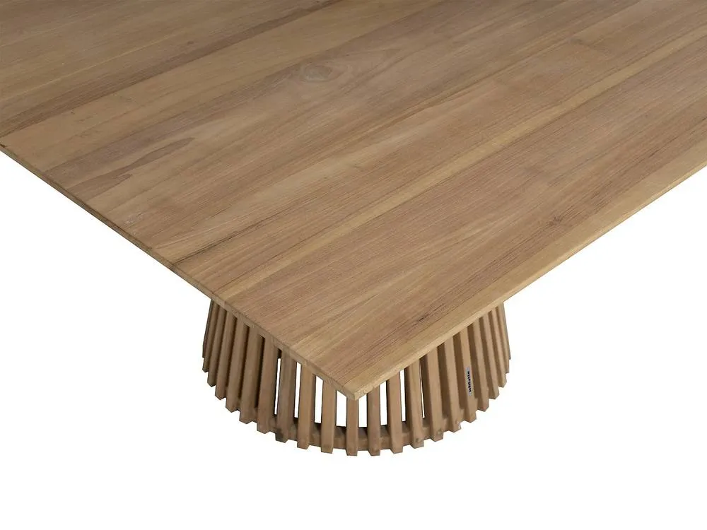 Vente-unique 135Cm Light Natural Teak Garden Dining Table - TRIANI By MYLIA in Light Oak 6