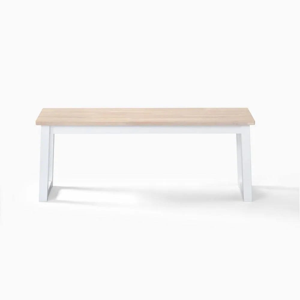 FurnitureboxUK Tobermory Rectangular Whitewash & White Wood Dining Bench 3