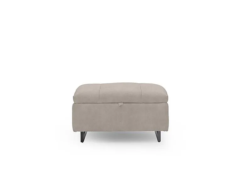 Gisella Fabric Storage Footstool - Dexter Ivory