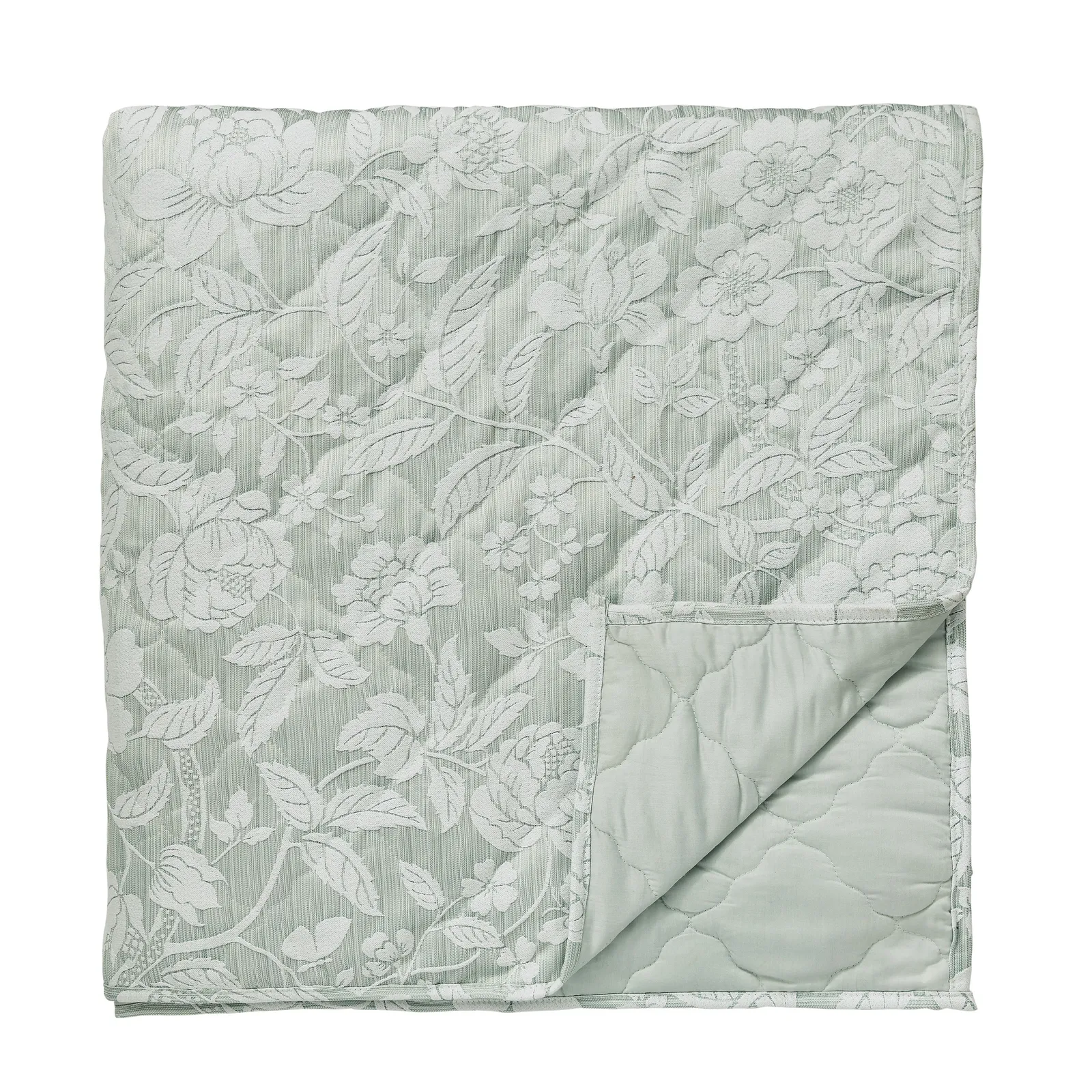 Sanderson 'Pyramus' Cotton Quilted Throw in Aqua