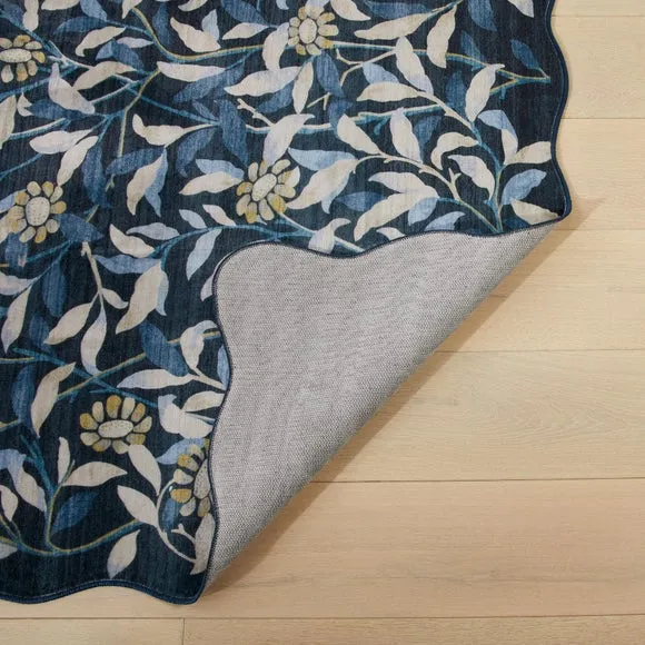 Concept Looms Liberty Floral Scalloped Washable Rug 3