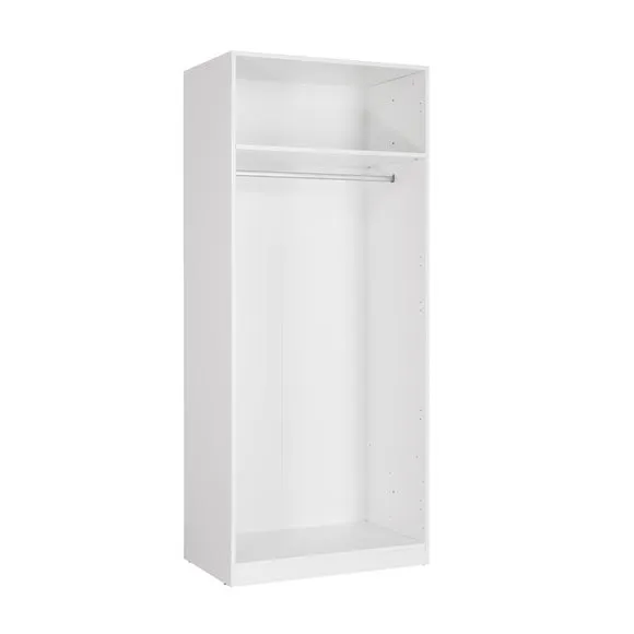 Angel Double Wardrobe, White High Gloss & Mirrored 2