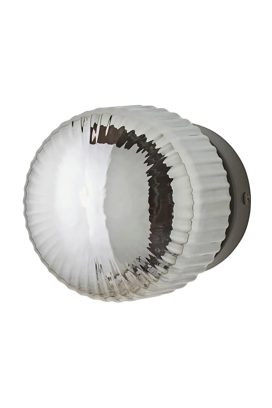 ValueLights Calpe Small Ribbed Glass Flush Ceiling Wall Light in Black 6