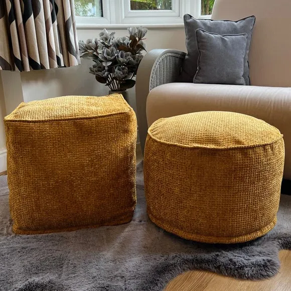 Daro Waffle Round Pouffe 4