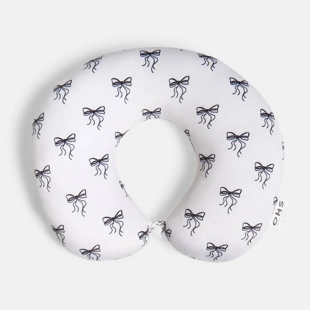 OHS Neck Pillow Travel Support U Shape Soft Head Rest Cushion in White