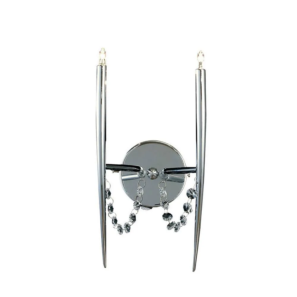 Netlighting Zest Wall Lamp 2 Light G4 Polished ChromeCrystal NOT LEDCFL Compatible in Grey