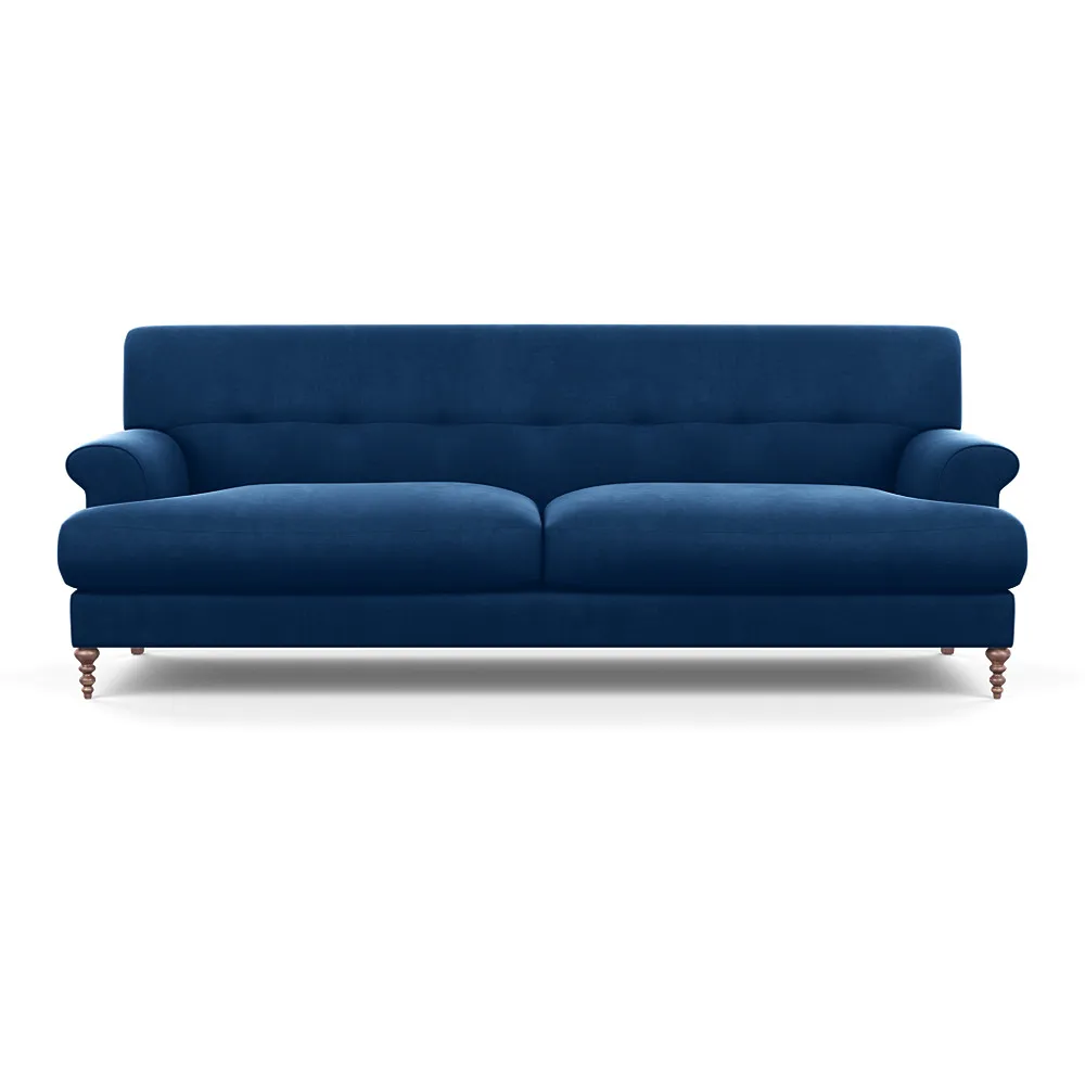 Scp Oscar 3 Seater Formal Sofa Velvet Petrol Walnut Feet 1