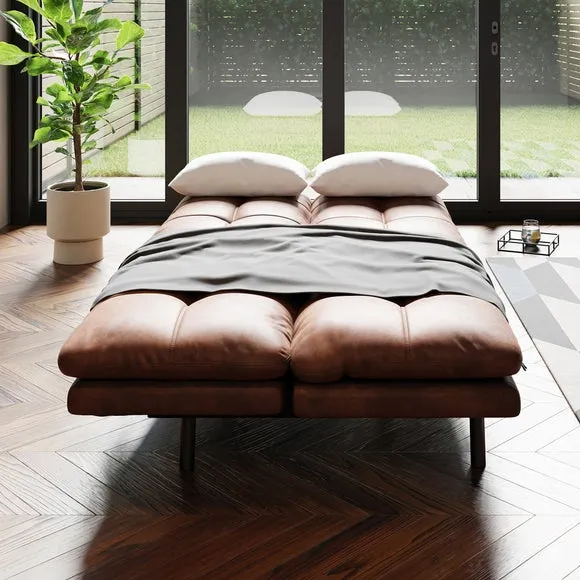 Harrison Quilted Faux Leather Clic Clac Sofa Bed 2