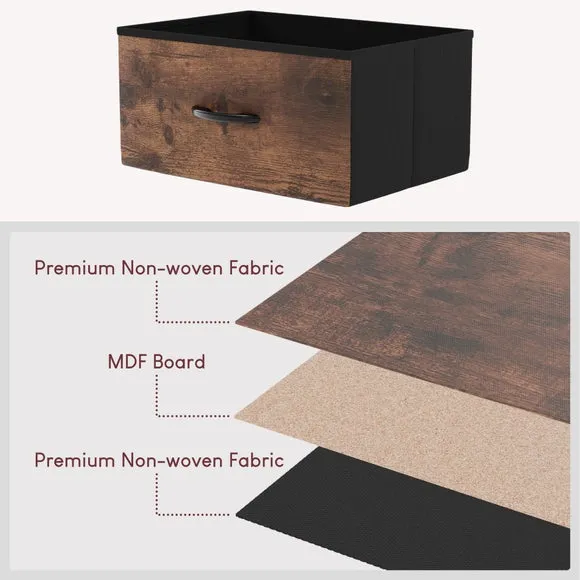 Return - Maye 7 Drawer Fabric Chest, Rustic Wood Effect 4