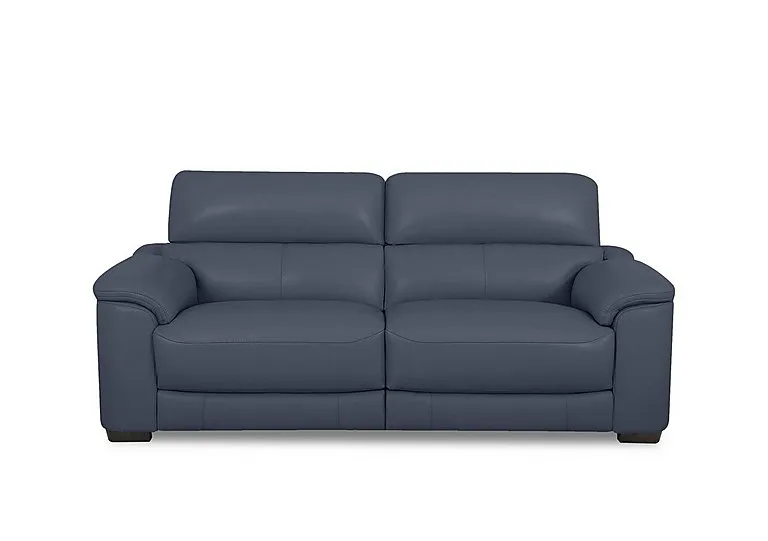 Nova Leather 3 Seater Power Recliner Sofa with Power Headrests - BV Ocean Blue