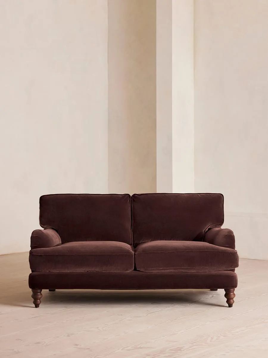 Arundel Two Seater Sofa, Velvet, Aubergine