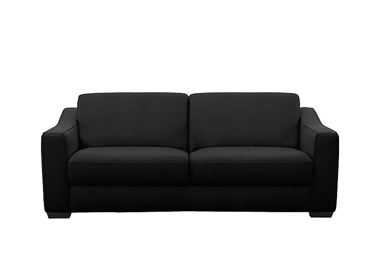 Optimus 3 Seater Leather Sofa - Classic Black