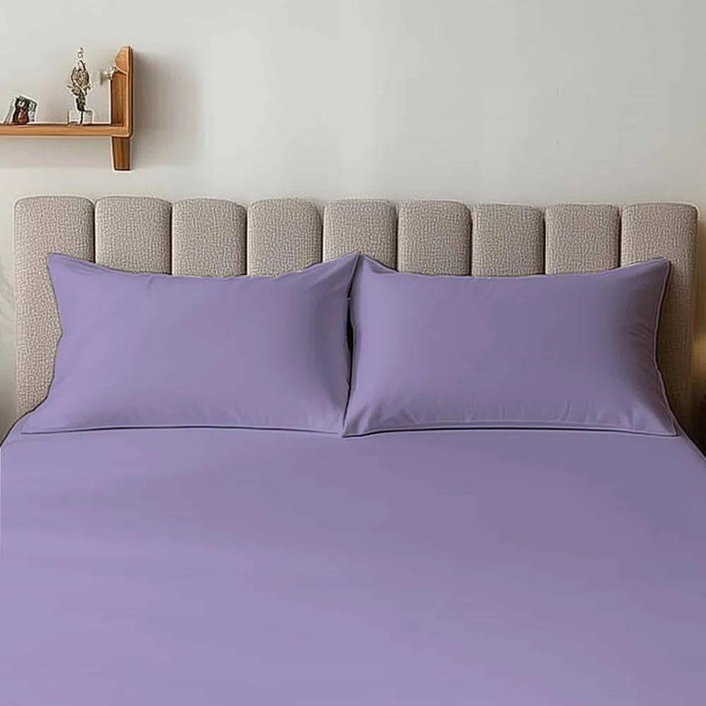 Snug City Microfibre Soft Touch Plain Dyed Housewife Pillowcase Pair in Lilac