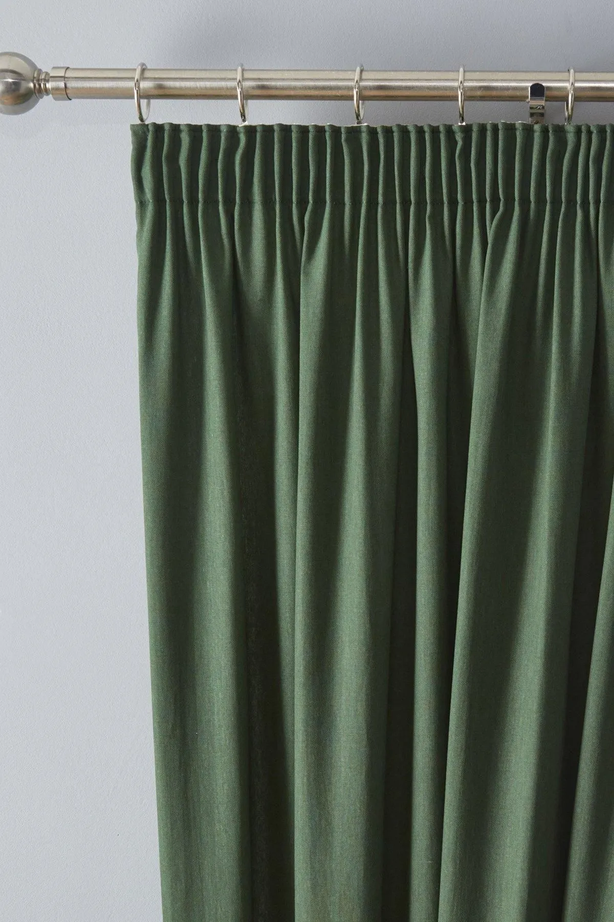Fusion 'Dijon' Thermal & Blackout Fully Lined Pencil Pleat Curtains in Bottle Green 2