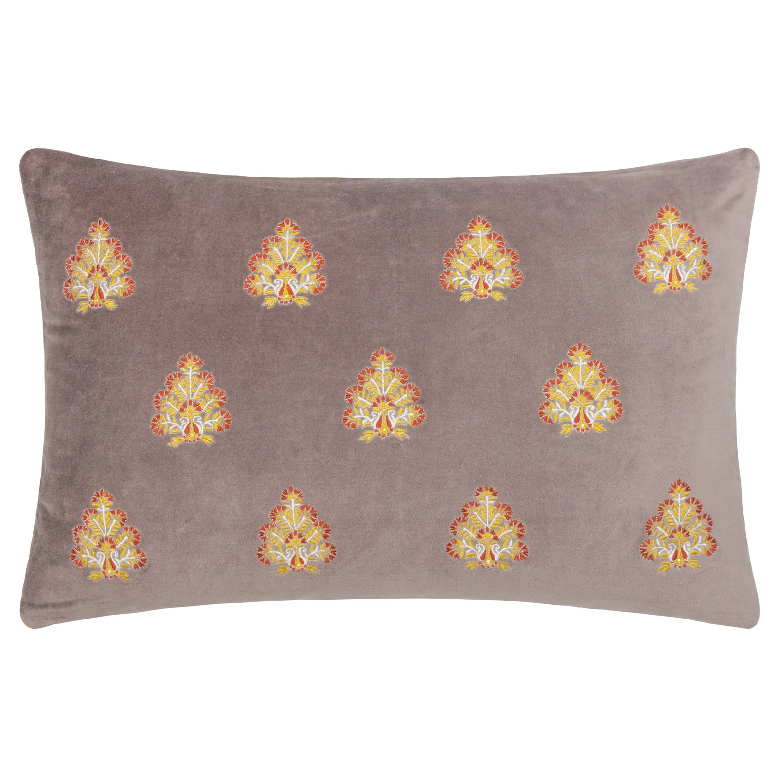 Paoletti Rennes Floral Embroidered 100% Cotton Cushion in Taupe 2