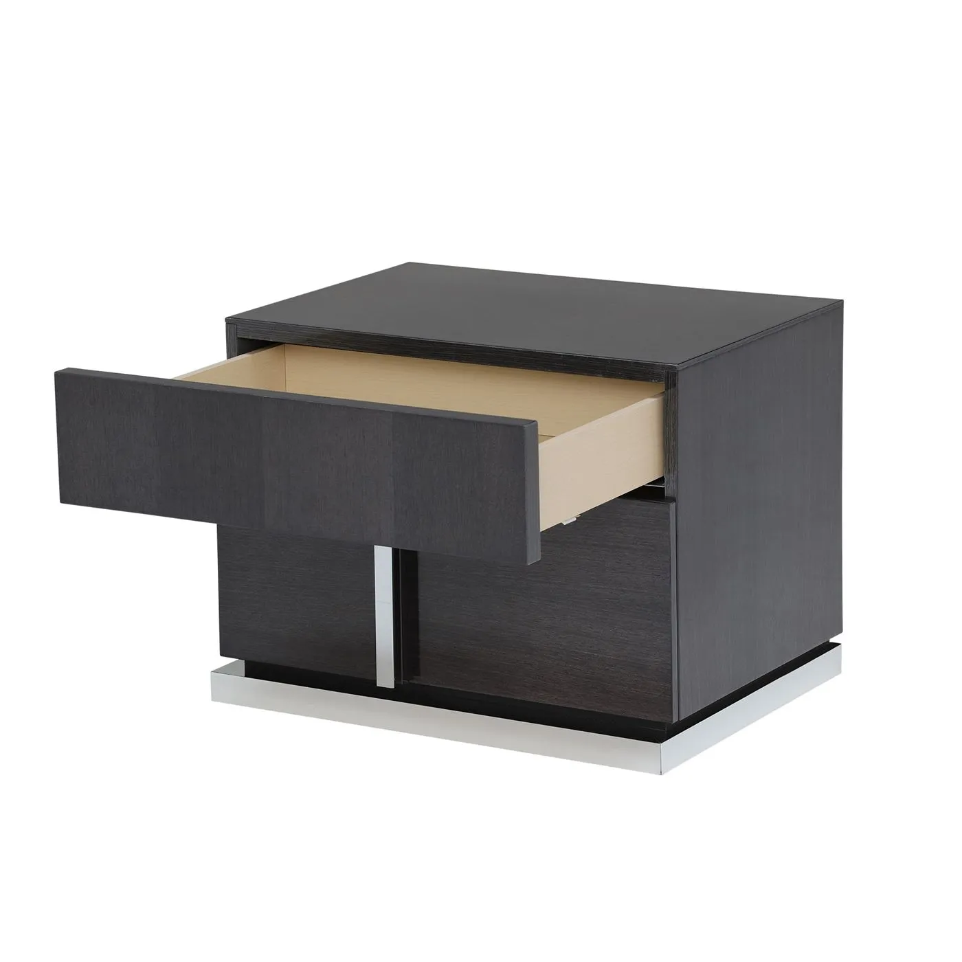 Borgia Right 2 Drawer Night Stand, Grey Gloss | Barker & Stonehouse 3
