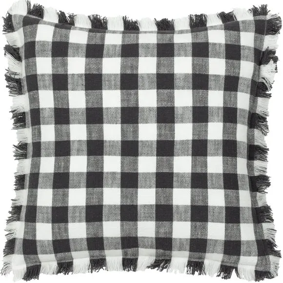 Yard Barton Check Cotton Square Cushion 3