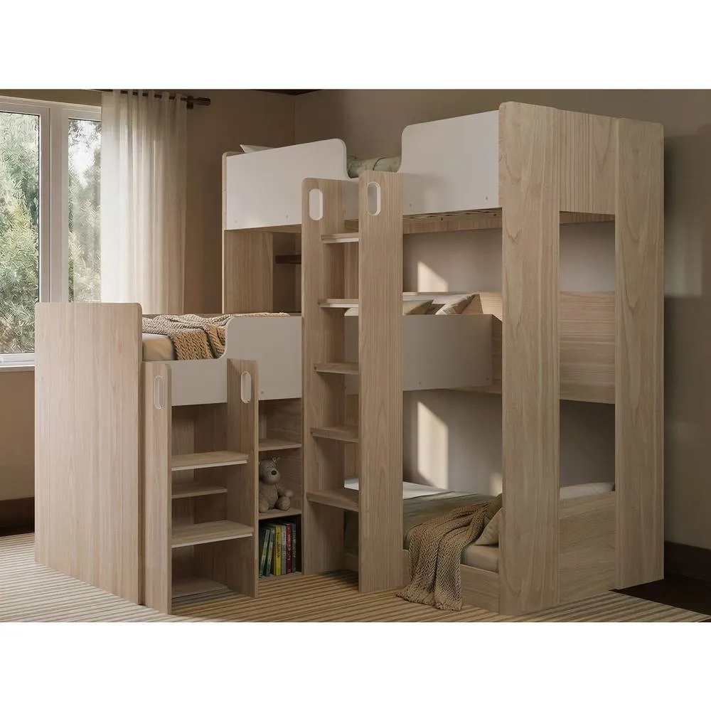 Flair Bode Triple Sleeper Bed in Light Oak
