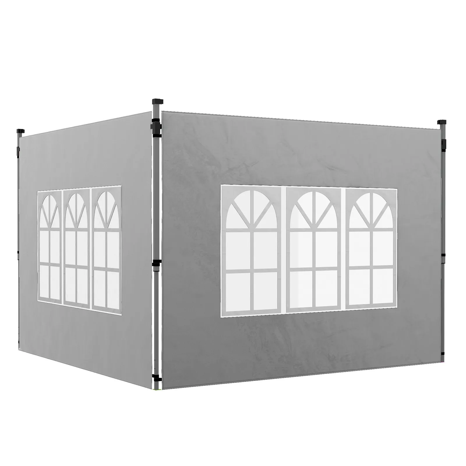 OUTSUNNY Gazebo Side Panels for 3x3(m) or 3x4m Pop Up Gazebo, 2 Pack in Grey 2