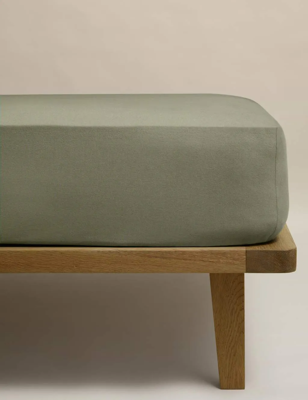M&S Pure Cotton Brushed Fitted Sheet Khaki