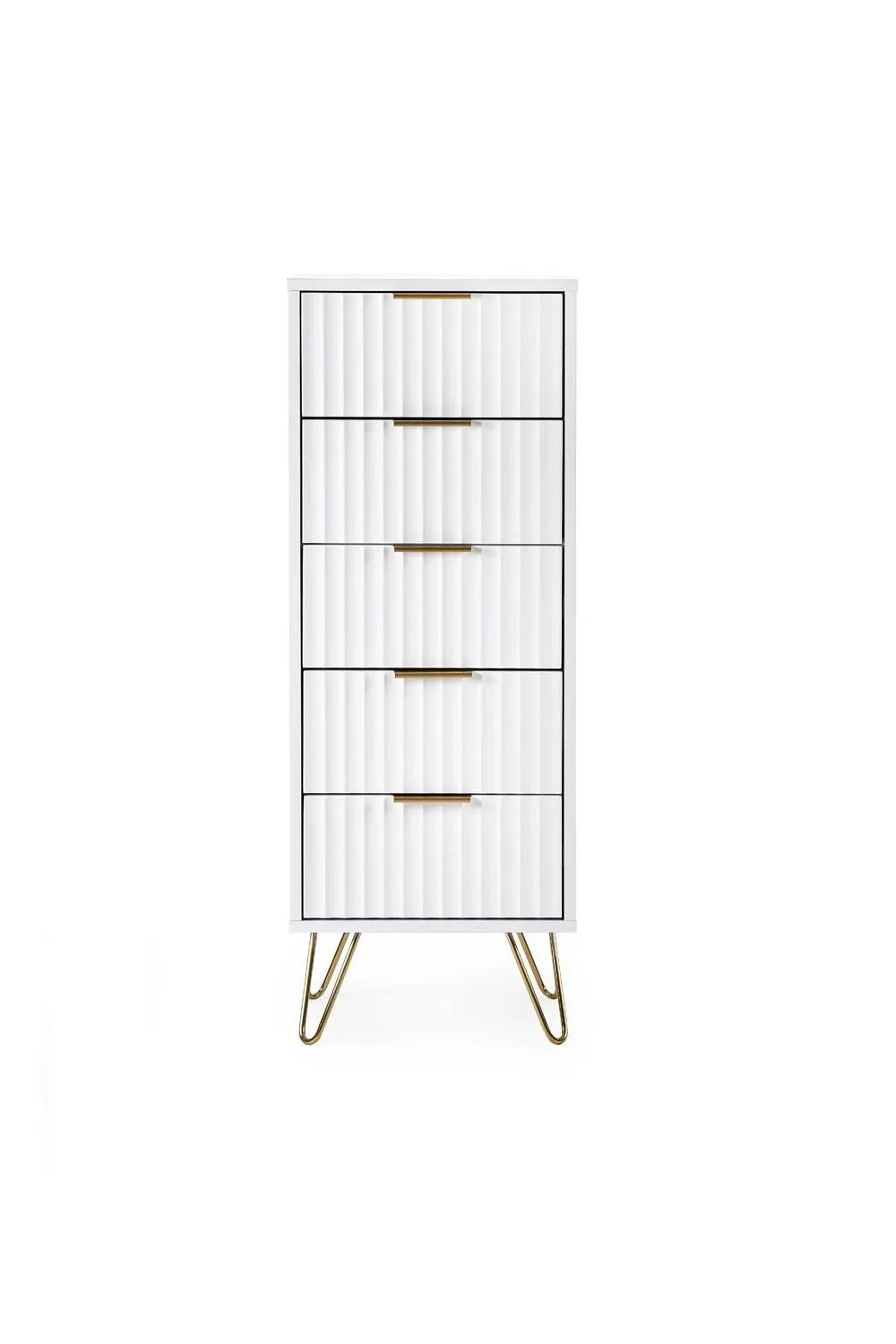 Julian Bowen Murano 5 Drawer Tall Slim Chest in White 5