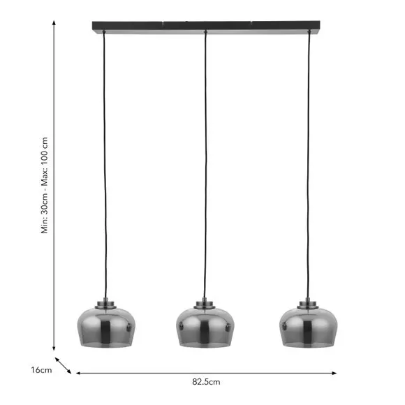 Gomez 3 Light Adjustable Diner Ceiling Light 6