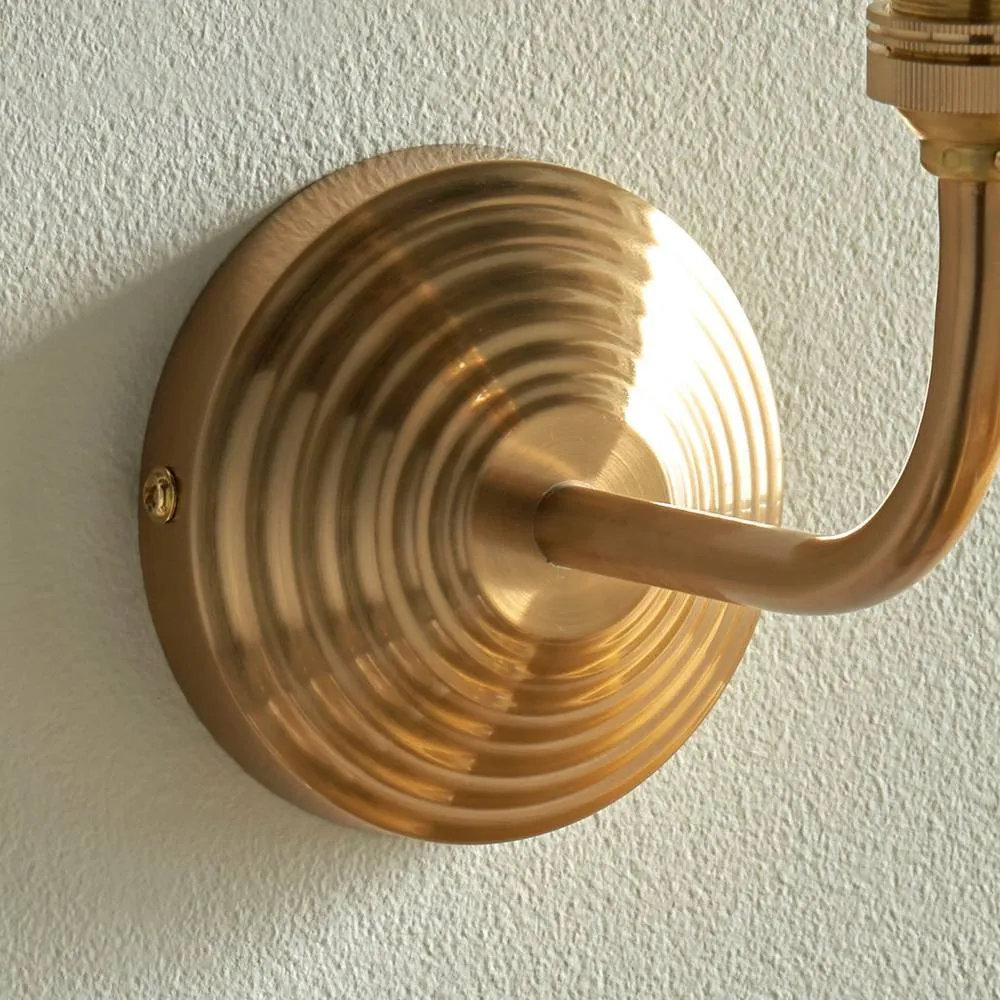 Netlighting Obelisk Arc Wall Light Grey Fabric Ripple Shade 16cm B22 in Gold 5