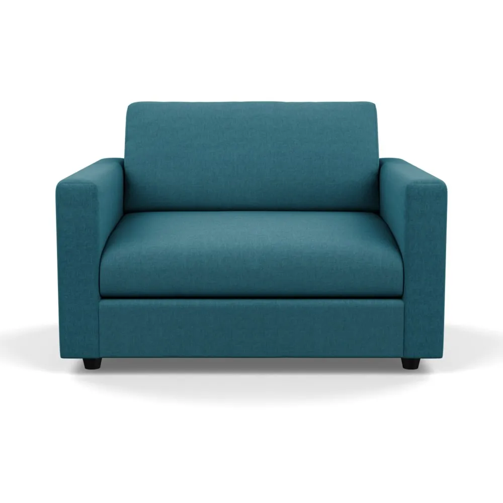 Heal's Nimbus II Loveseat Brushed Cotton Cadet Black Feet