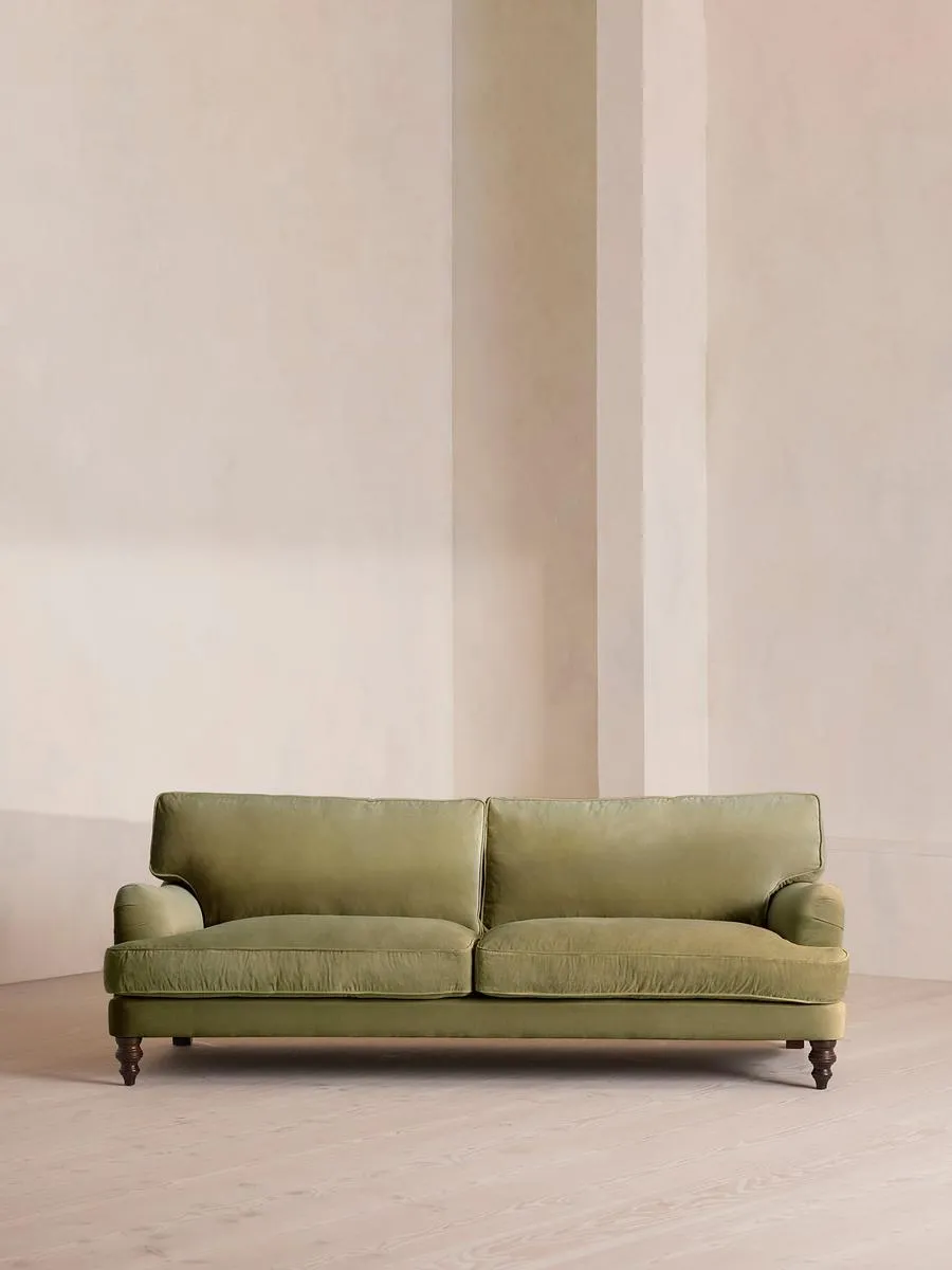 Arundel Four Seater Sofa, Velvet, Lichen