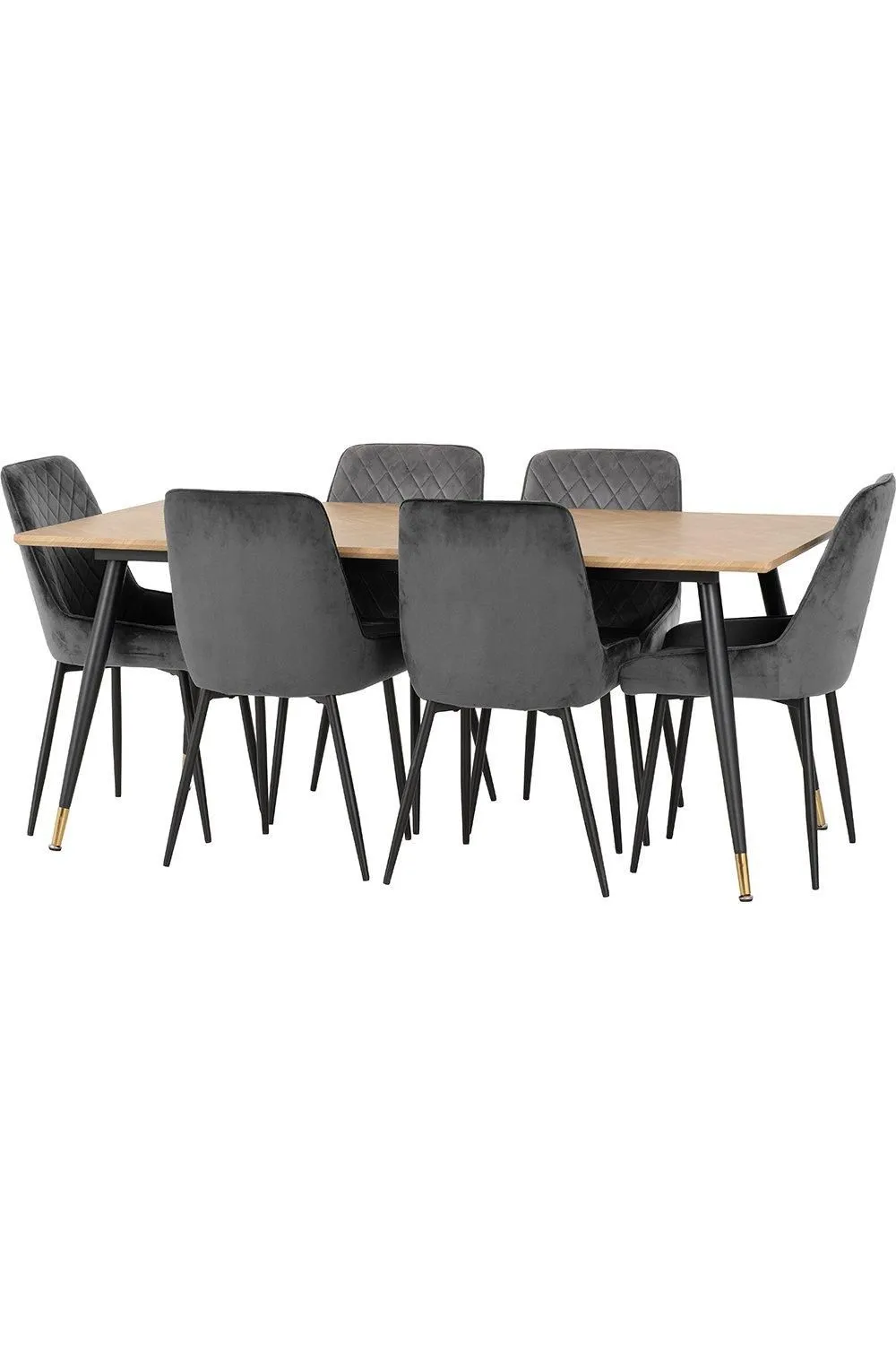 Seconique Hamilton Large Dining Set with Avery Chairs in Grey 3