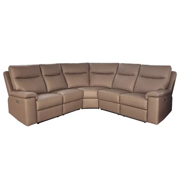 Aspire Toronto Leather Power 5 Seater Recliner Corner Sofa 3