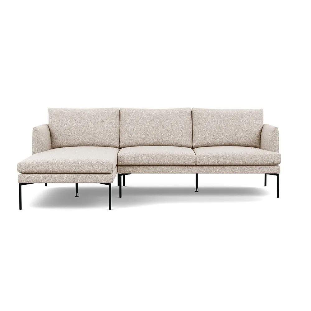 Heal's Matera Left Hand Facing Chaise Sofa Loop Boucle Taupe Black Feet 1