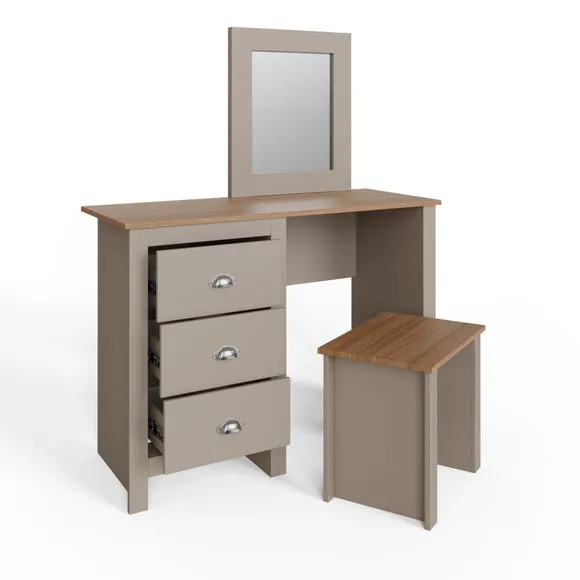 Lancaster 3 Drawer Dressing Table Set with Mirror 4