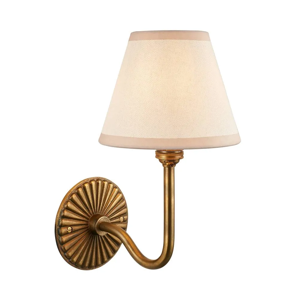 Netlighting Dahlia Swan & Ivy 16cm Wall Lamp Antique Brass Vintage White in Gold