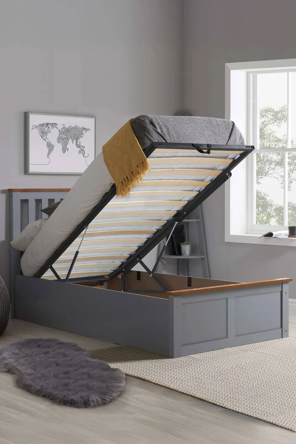 Birlea Phoenix Ottoman Storage Bed Frame in Grey 2