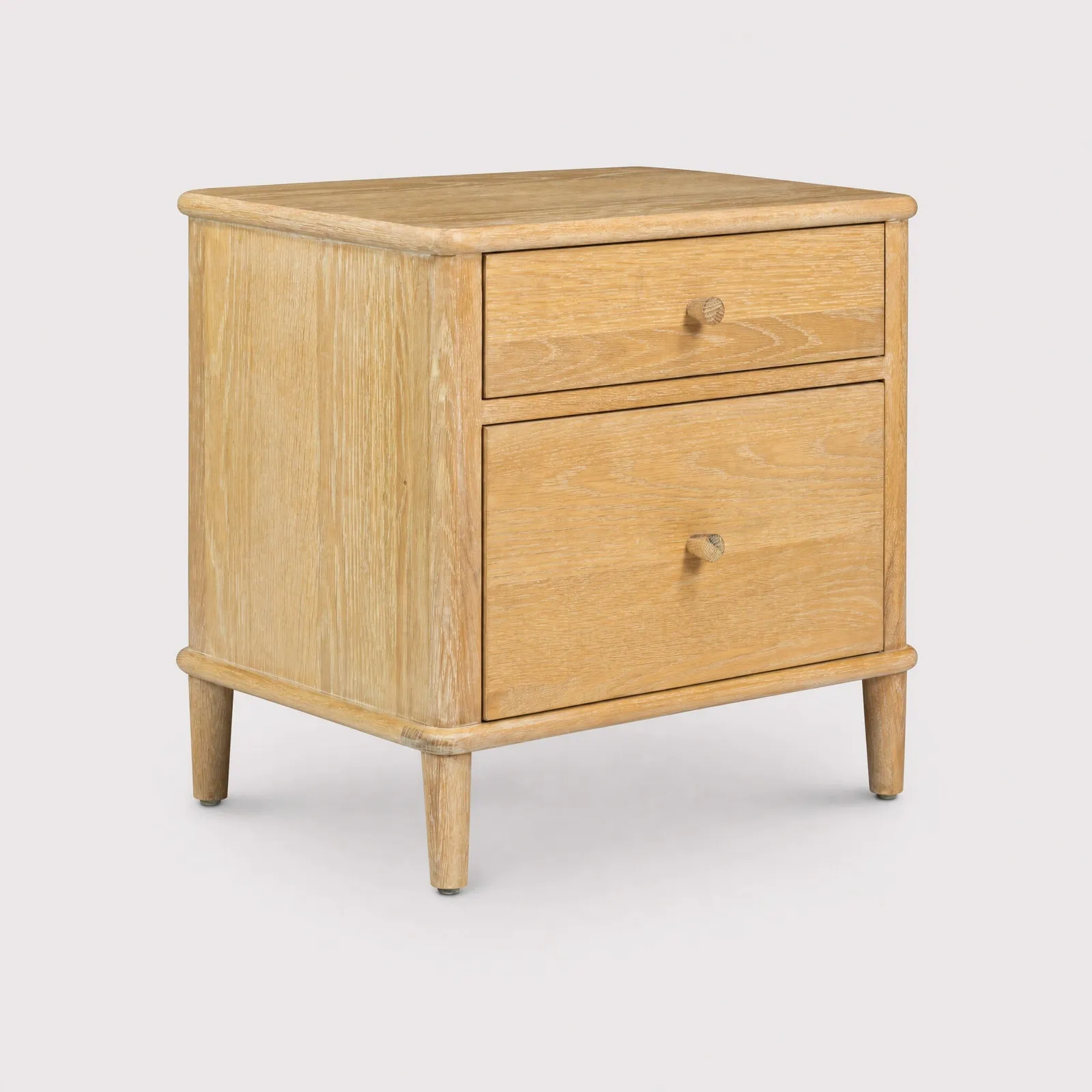 Valla 2 Drawer Bedside Table, Neutral Oak | Barker & Stonehouse