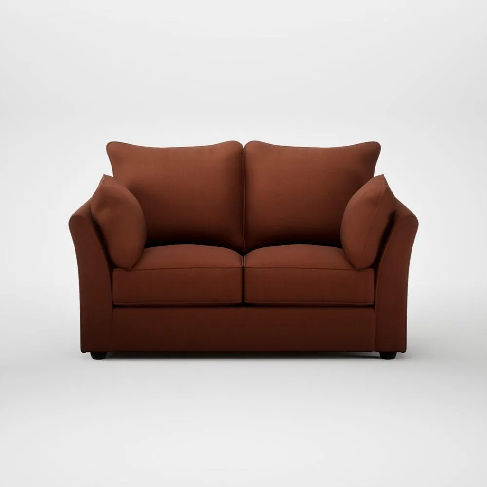 Heal's Tailor 2 Seater Sofa Smart Cotton Linen Rust Black Feet 1