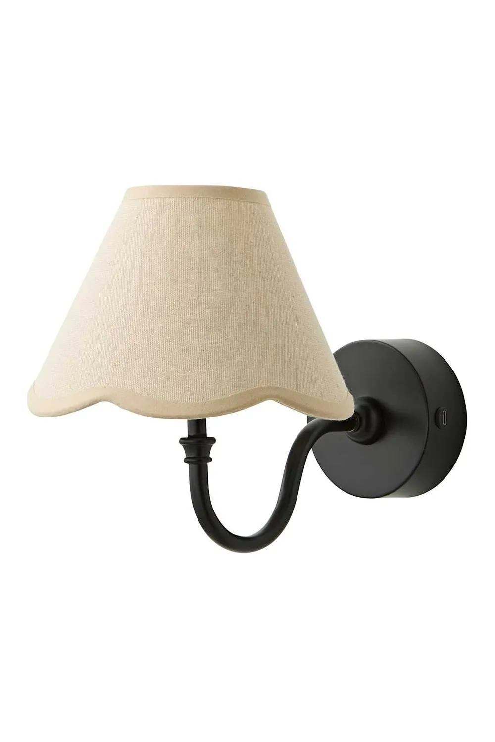 ValueLights Lowe Scallop Flower Shade Metal Portable Rechargeable Wall Light in Black 6