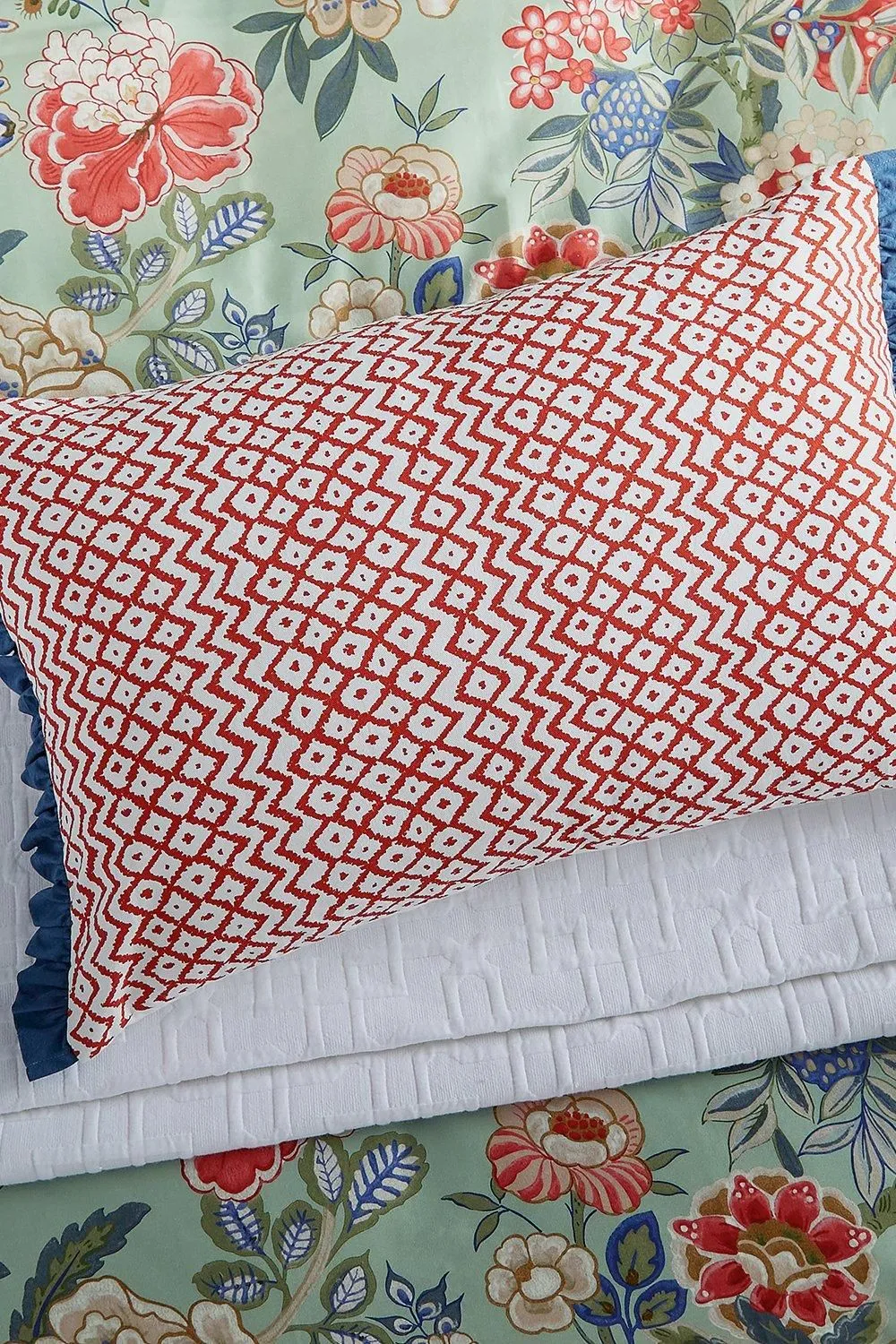 Sanderson 'Emperor Peony' Cushion 40X60cm in Green 2