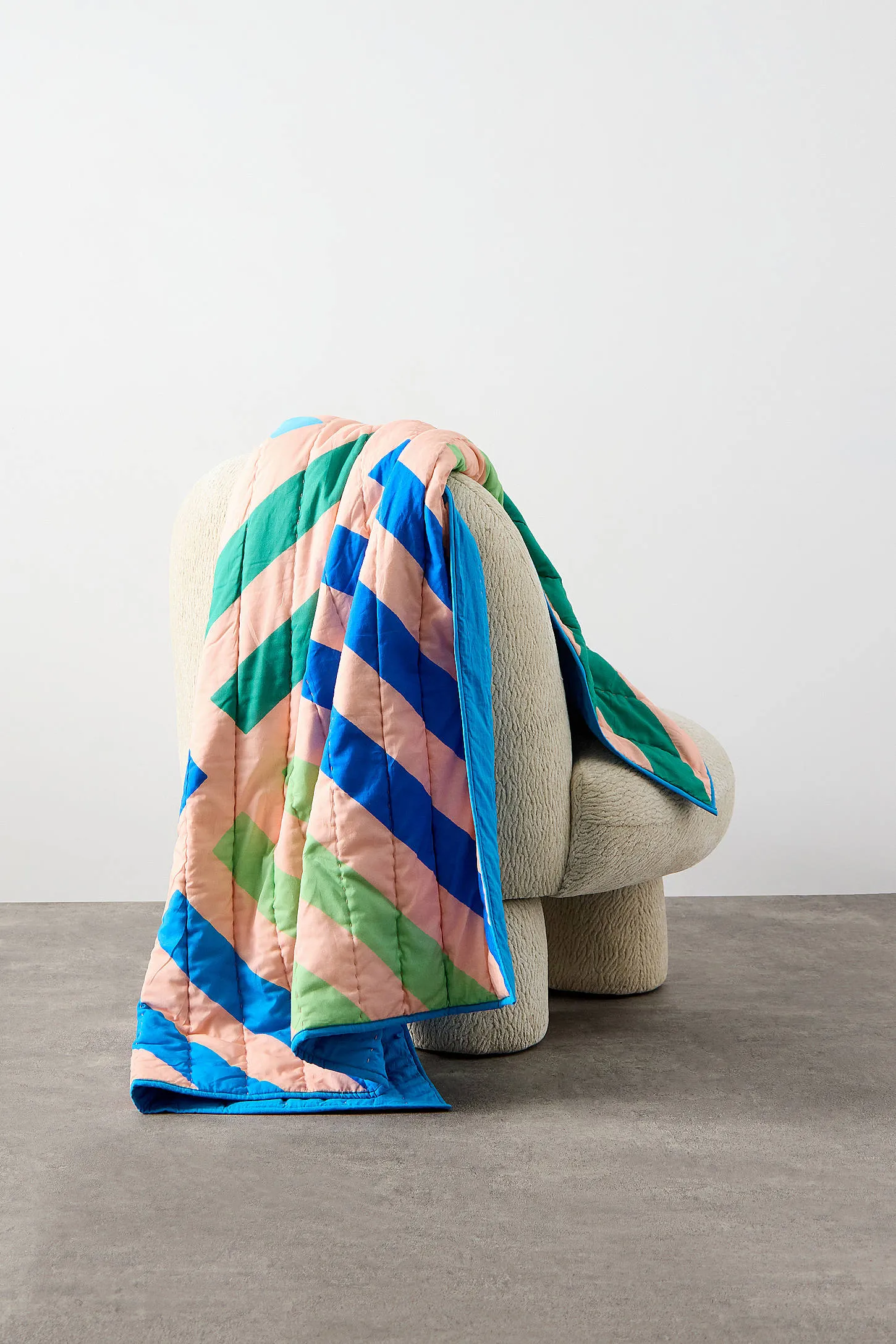 Geometric Stripe Quilted Throw 2