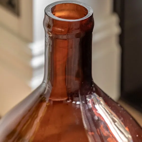 Crossland Grove Sevran Giant Glass Bottle Vase Amber 640Mm, Brown 2