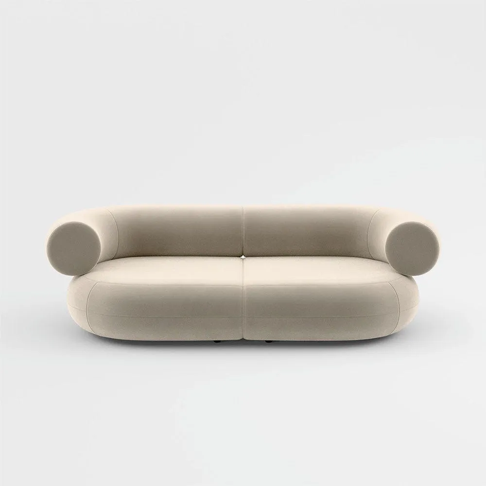 Tom Dixon Fat 2 seater Sofa in Velvet fabric pearl 2