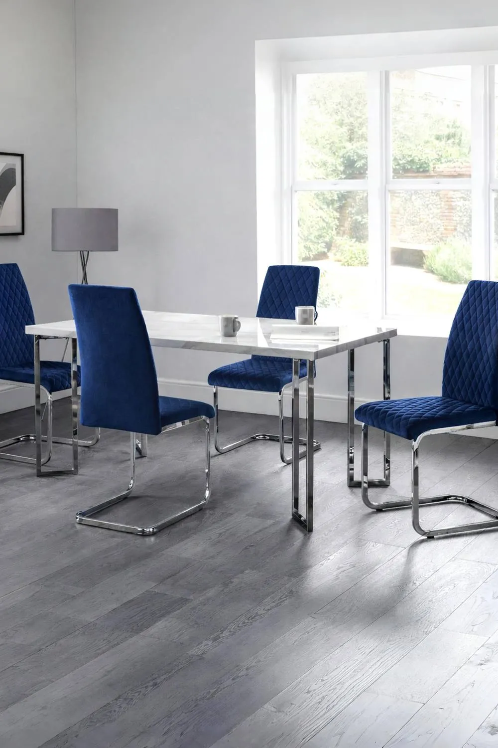 Julian Bowen Calabria Upholstered Dining Chair (Set of 4) in Blue 3