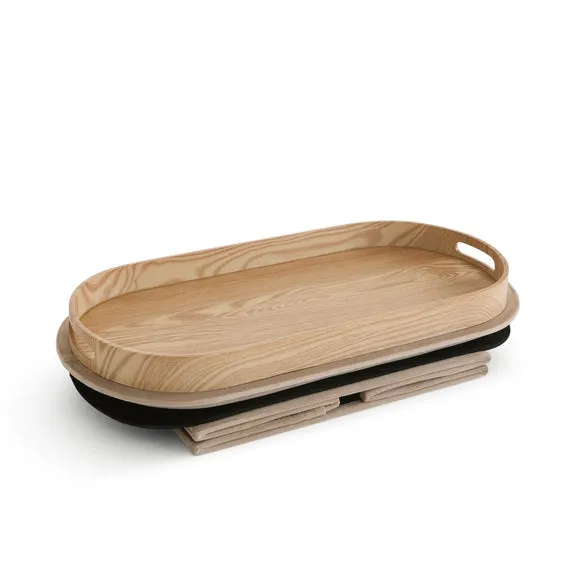 Recycled Velour Lozenge Ottoman with Tray 5