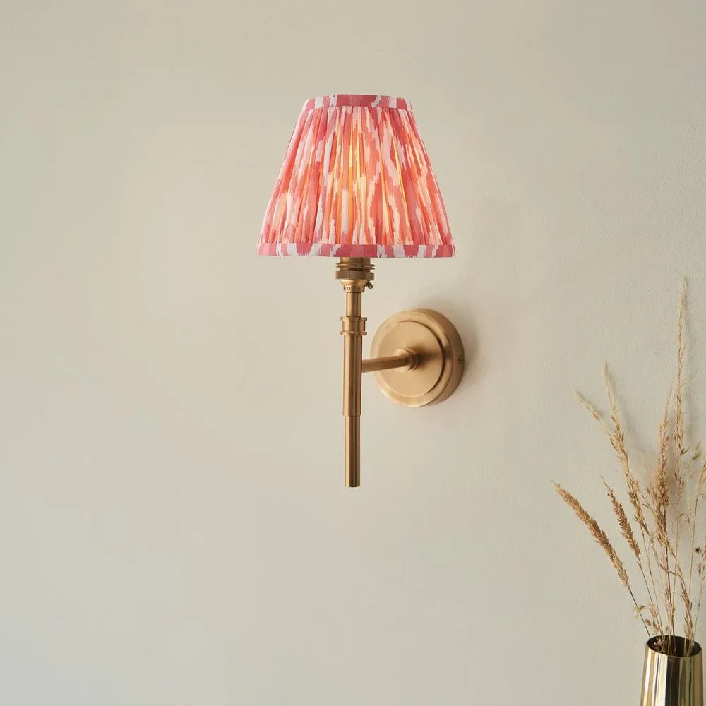 Netlighting Chester Wall Light Pink Fabric Ikat Shade 16cm B22 2