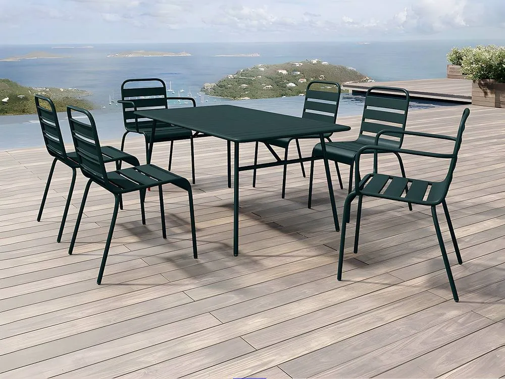 Vente-unique Metal Garden Table L.160 Cm - Fir Green - MIRMANDE By MYLIA 4