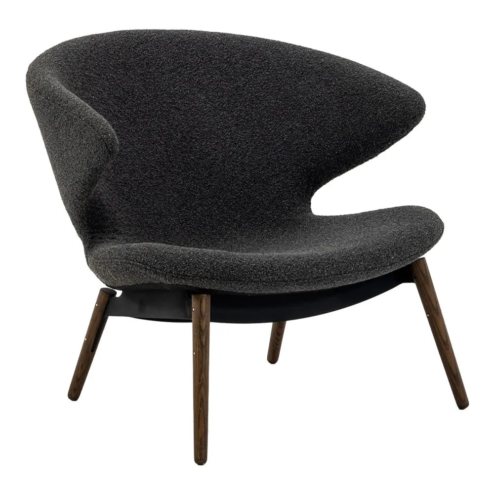 Case Ella Lounge Chair in Walnut and Boucle Slate 2