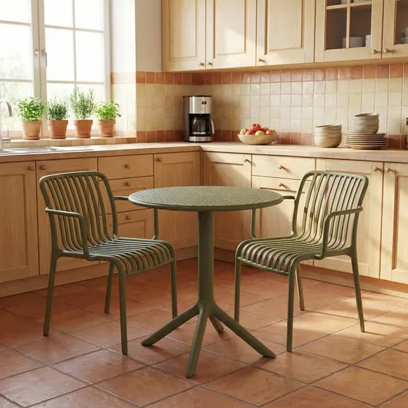 Bergen Round Bistro Table with 2 Alma Armchairs 3