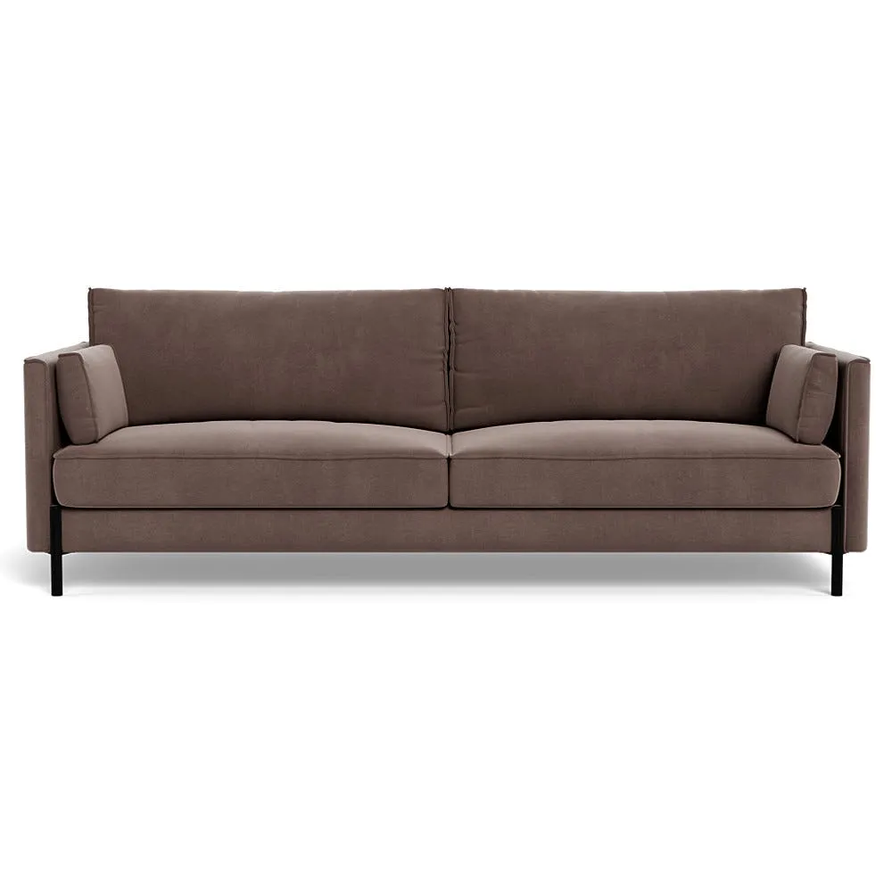 Heal's Tortona 4 Seater Sofa Smart Velvet Mouse Black Feet