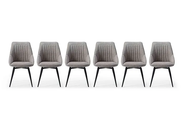 Crete Set of 6 Swivel Dining Chair - Taupe